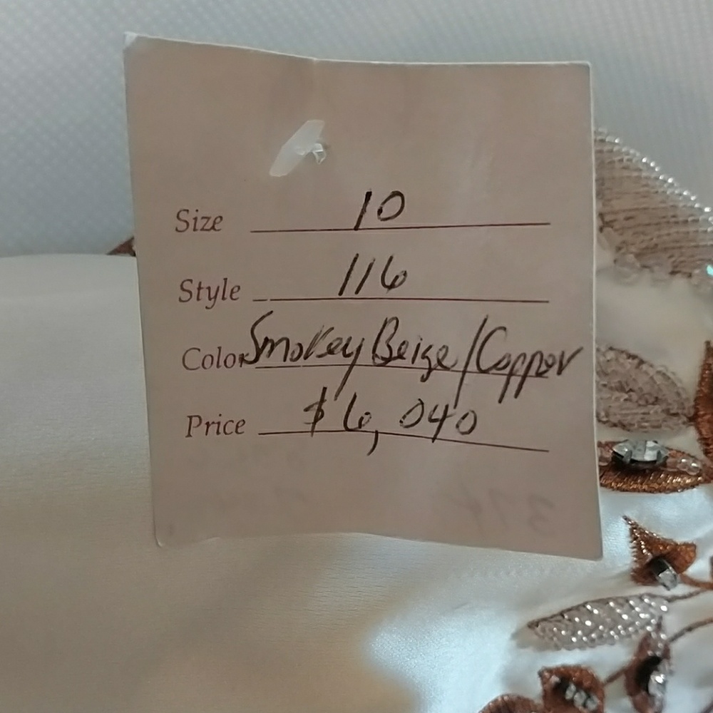 Stunning Champagne W/Swarovski ❤️Wedding gown/dress, runway show size 10 - Picture 5 of 10